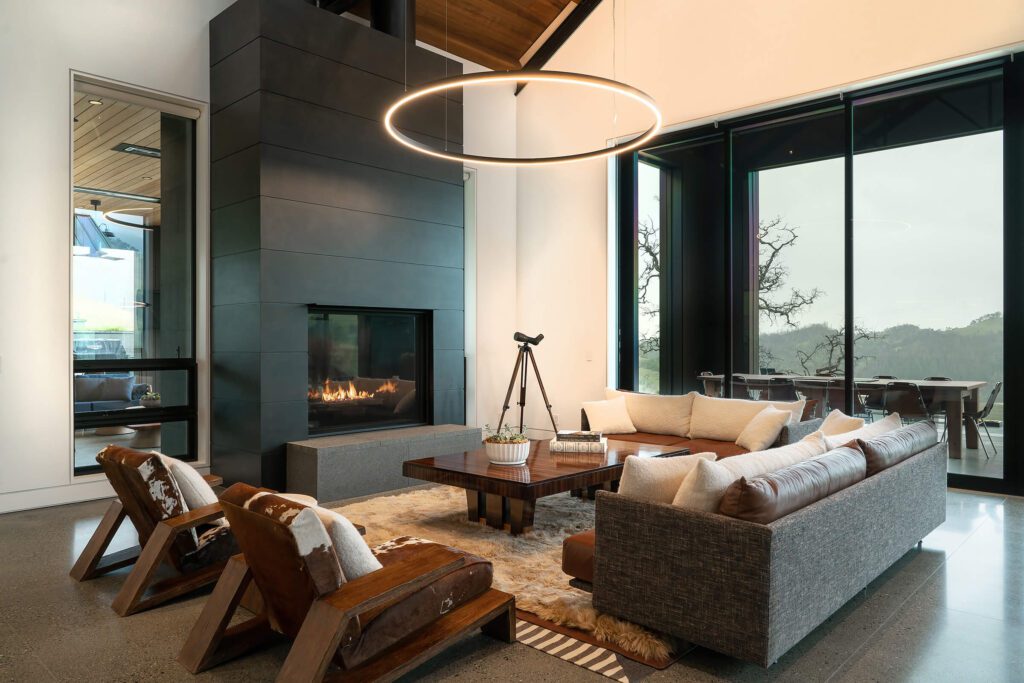 Living area - Contemporary Hillside Estate built by Nordby Signature Homes